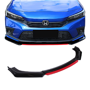Aerofólio frontal Honda Civic G11 Preto Vermelho Para-choque