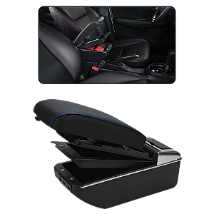 Console Central Apoio Entrada Usb Costura Azul