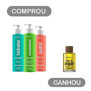 Kit 3 Máscaras + Óleo De Argan