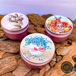 VELA  AROMÁTICA  COM CERA  COCO - LATA PÁSCOA 90 GRAMAS