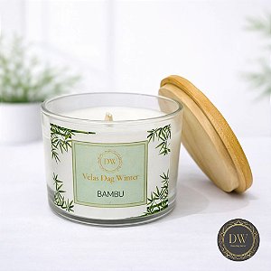 VELA  AROMÁTICA  BAMBU COM CERA  COCO -  100 GRAMAS