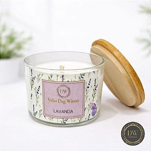 VELA  AROMÁTICA  LAVANDA COM CERA COCO -  100 GRAMAS