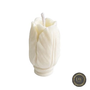 VELA  AROMÁTICA BOTÃO ROSA - FEITA COM CERA  COCO - 50 GRAMAS