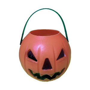 Kit Mini Balde Abóbora Decoração Halloween - Com 6 Unidades