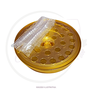 BANDEJA DE ALUMINIO DOURADA PARA SANTA CEIA - 34 CAVIDADES