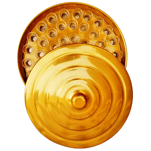 BANDEJA DE ALUMINIO DOURADA PARA SANTA CEIA - 34 CAVIDADES