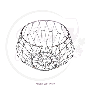 CESTA DE METAL RETRATIL COR PRATA