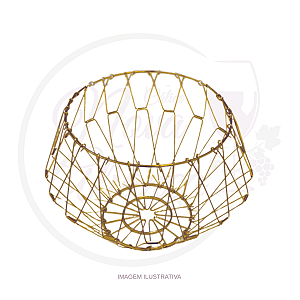 CESTA DE METAL RETRATIL COR DOURADA