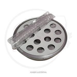 BANDEJA DE METAL PRATA COM 16 CAVIDADES