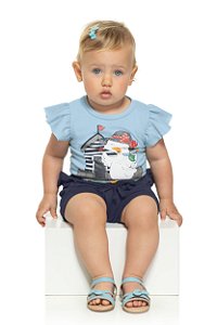 Conjunto Feminino para Bebê Blusa e Shorts TileeSul