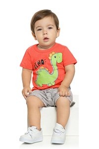 Conjunto Bebê Masculino Camisa Meia Malha Bermuda Saruel TileeSul