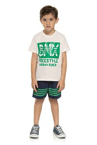 Conjunto Infantil Masculino Camiseta e Bermuda TileeSul