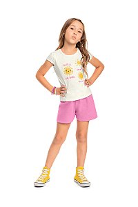 CONJUNTO INFANTIL MENINA BLUSA E SHORTS KELY KETY