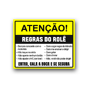 Adesivo Regras do Rolê