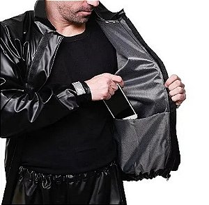 CAPA DE CHUVA PVC 0,32MM GUERREIRO GOLA MASCULINO PRETO GG