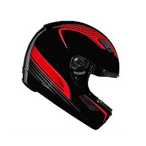 CAPACETE EBF 7 POWER 60 PRETO COM VEMELHO