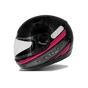 CAPACETE NEW EBF 7 CARBON 56 PRETO COM ROSA