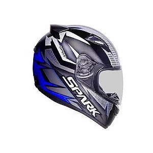 CAPACETE NEW SPARK SPOT 60 PRETO FOSCO COM AZUL
