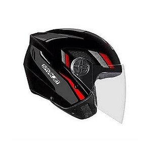 CAPACETE SPARK JET STING 60 PRETO COM CHUMBO E VERMELHO