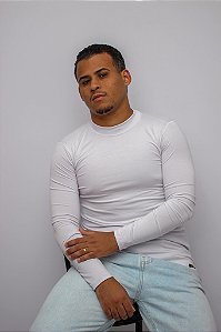 CAMISETA MANGA LONGA BÁSICA "AMERICAN" - Branca