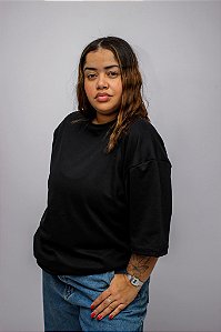 CAMISETA OVER UNISSEX "EXCLUSIVE" - Preta