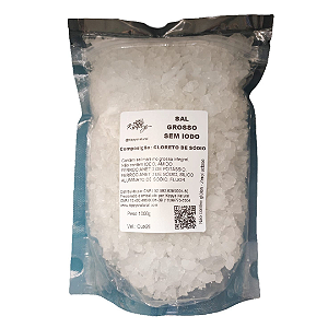 Sal integral grosso SEM IODO - 1kg – Natural, Puro e Perfeito para sua Saúde | Kippys Natural