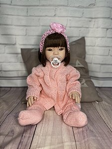 Bebê Reborn Clarinha com Cabelo Castanho com Corpo de Vinil Siliconado super macio - Que Sonho de Neném
