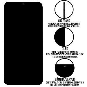 Frontal Galaxy A50 / A50S Importado Com Aro Compatível Com Samsung