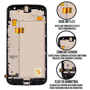 Frontal Moto G4 Plus Com Aro Original - Preto Compatível com Motorola