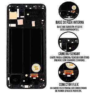 Frontal Galaxy A30 Skytech Premium Com Aro Compatível Com Samsung