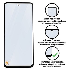 Vidro Redmi Note 9S - Note 9 Pro - Preto Compatível com Xiaomi