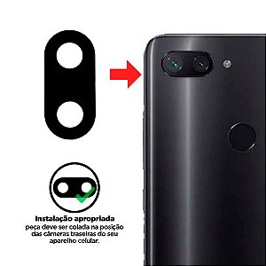Lente Da Câmera Mi 8 Lite - Preto Compatível com Xiaomi