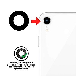 Lente Da Câmera iPhone Xr Sem Aro Compatível com Apple
