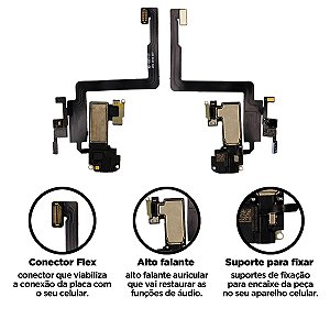 Auricular iPhone 11 Pro Com Flex Compatível com Apple