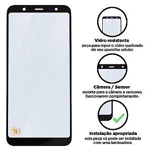 Vidro Galaxy A6 Plus - Preto Compatível com Samsung