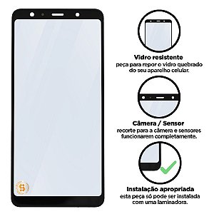 Vidro Galaxy A80 - A80S - A90 - Preto Compatível com Samsung