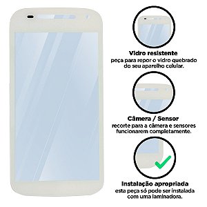 Vidro E2 - Branco Compatível com Motorola