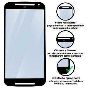 Vidro G2 - Preto Compatível com Motorola