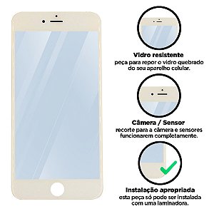 Vidro Iphone 6s Plus com Aro Compatível com Apple
