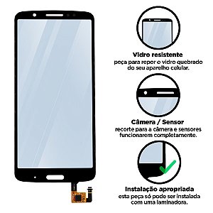 Touch Screen G6 Plus - Preto Compatível com Motorola