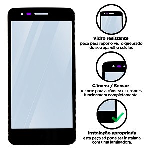 Vidro K4 2017 - Preto Compatível com LG