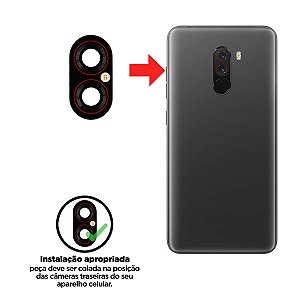 Lente Da Câmera Pocophone F1 - Preto Compatível com Xiaomi