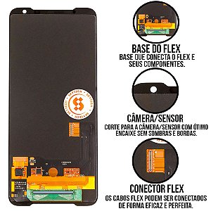 Frontal Rog Phone 2 Zs660Kl Importado Sem Aro Compatível Com Asus
