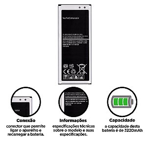 Bateria Galaxy Note 4 Compatível com Samsung