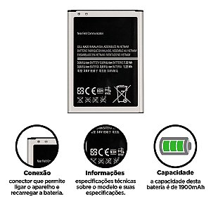 Bateria Galaxy S4 Mini Compatível com Samsung