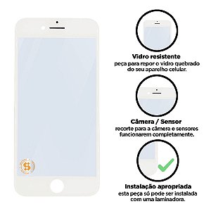 Vidro Apple Iphone 7g com Aro Compatível Apple