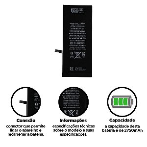 Bateria iPhone 6s Plus com Flex Compatível com Apple