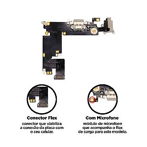 Conector Carga Dock Usb Flex Flat Compativel Iphone 6g Plus