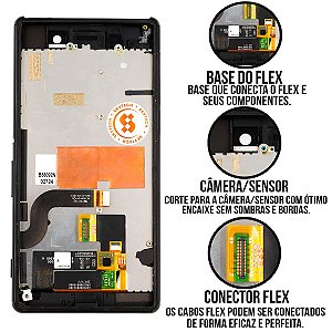 Frontal Xperia M5 Importado Com Aro Compatível Com Sony
