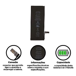 Bateria iPhone 6s 1715mah Foxconn Caixa Preta Compatível com Apple